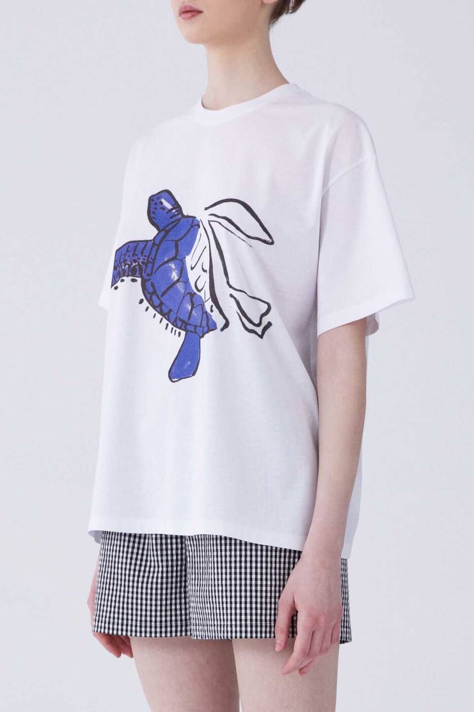 Kaplumbağa Desenli Kadın T-Shirt Beyaz - 3