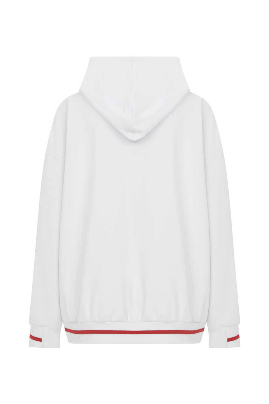 Kapüşonlu Kadın Sweatshirt Beyaz - 5