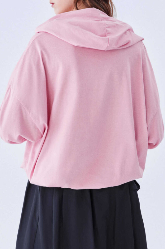 Kapüşonlu Kadın Sweatshirt Pembe - 2