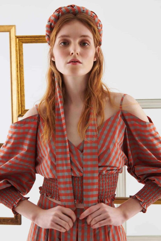 Kare Desenli Kadın Saç Aksesuarı Standart Renk - 2