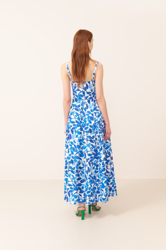 Kare Yakalı Maksi Boy Elbise Standart Renk - 2