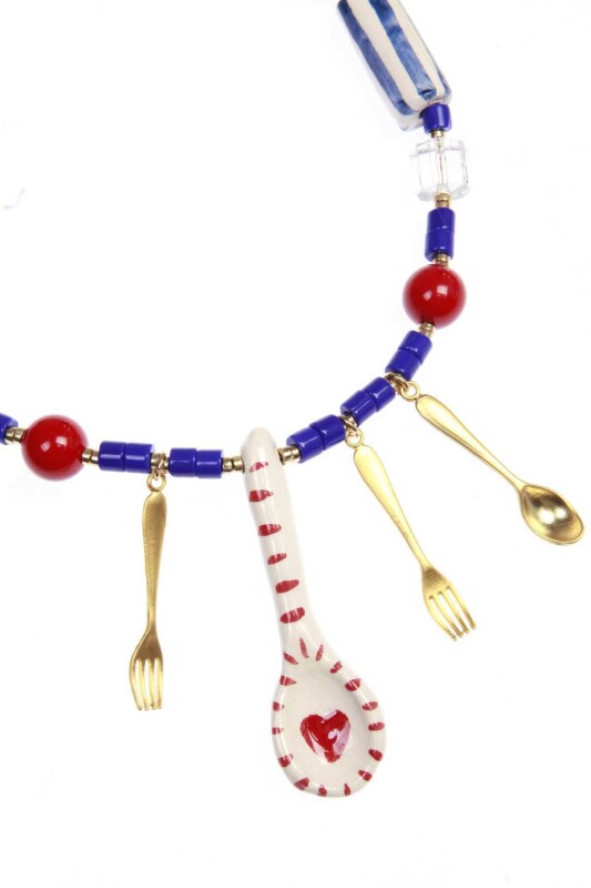 Kaşık Figürlü Seramik Kolye Standart Renk - 2