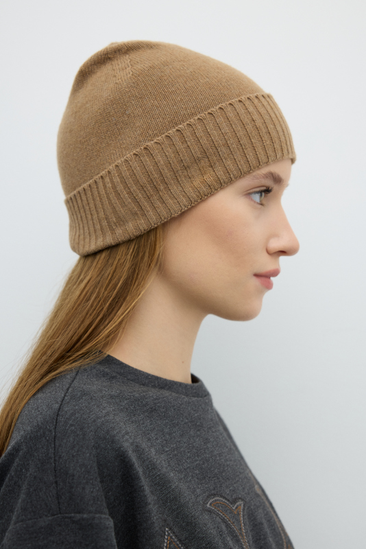 Kaşmir ve Yün Karşımlı Triko Bere Camel - Roman (1)