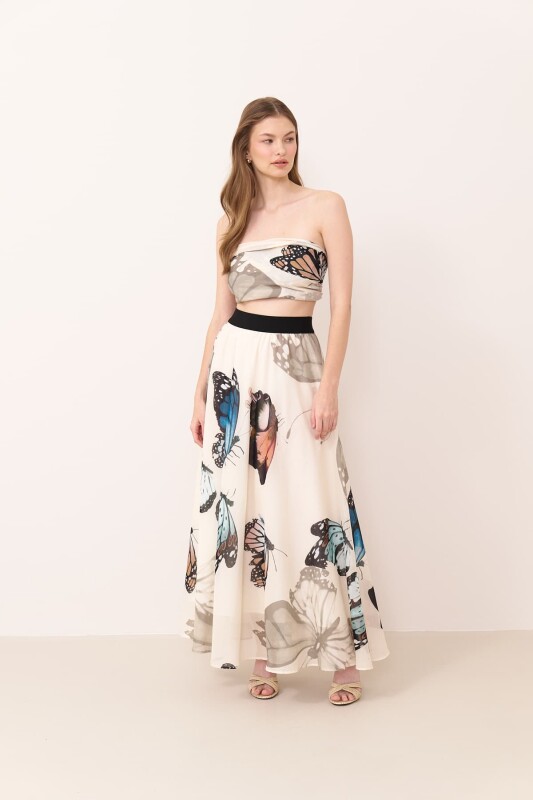 Kelebek Desenli Etek Standart Renk - 1