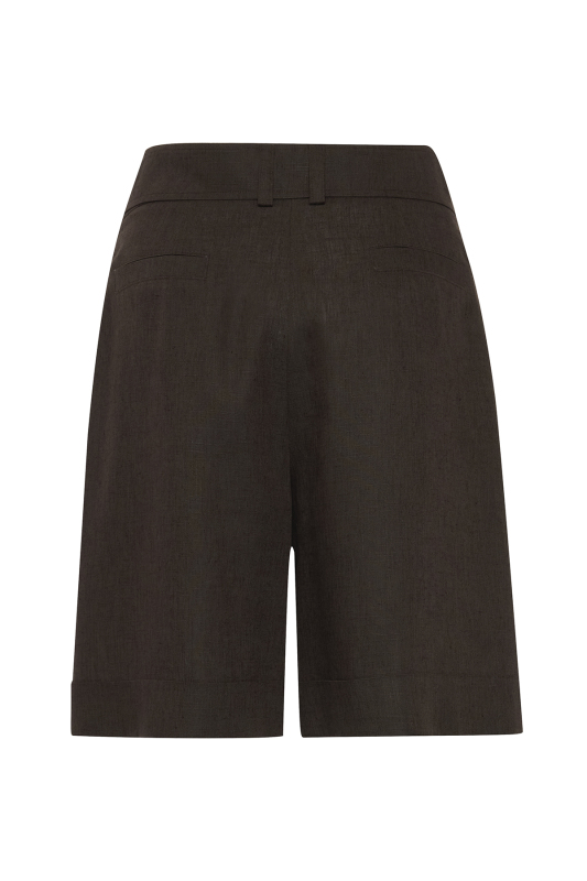 Kemer Detaylı Double Paça Şort Kahve - 6