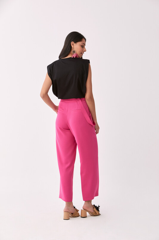 Kemer Detaylı Pantolon Fuşya - 3