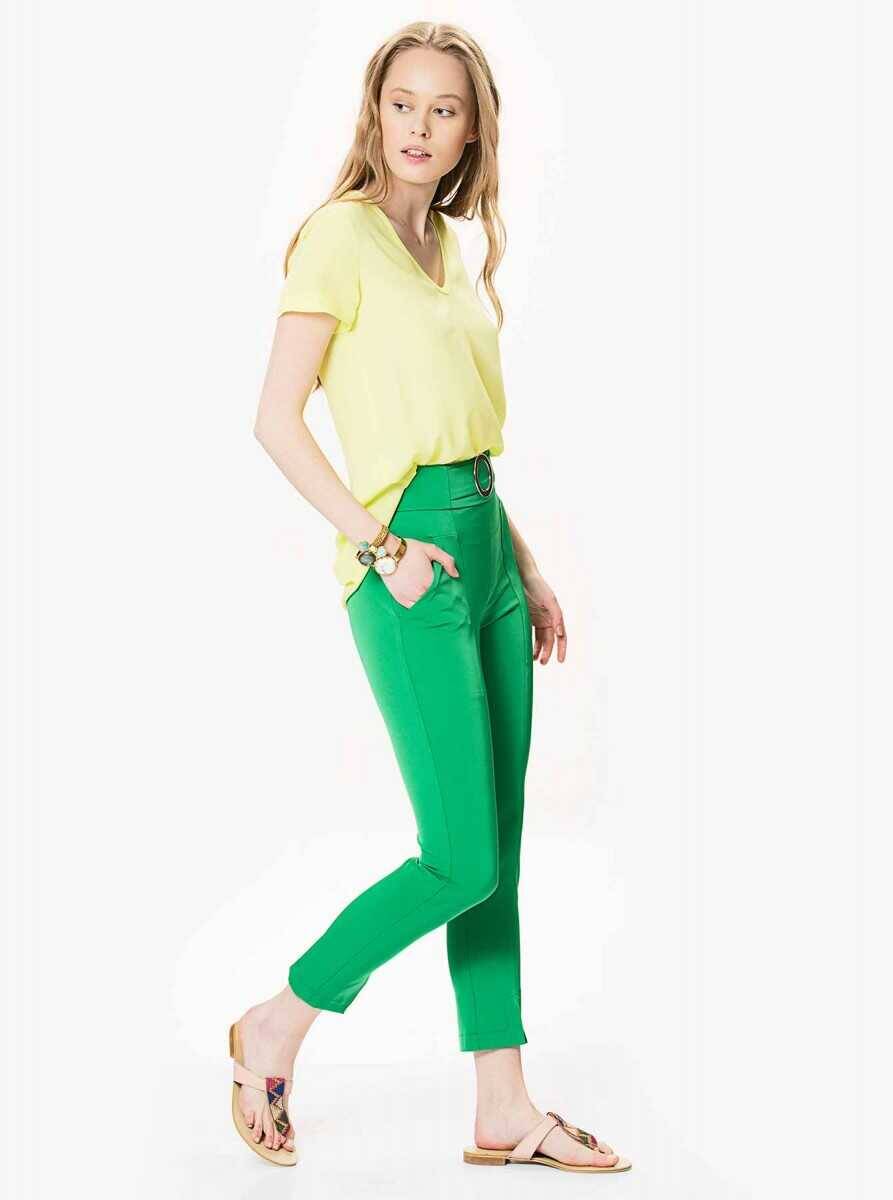 Kemer Detaylı Pantolon Yeşil - 3