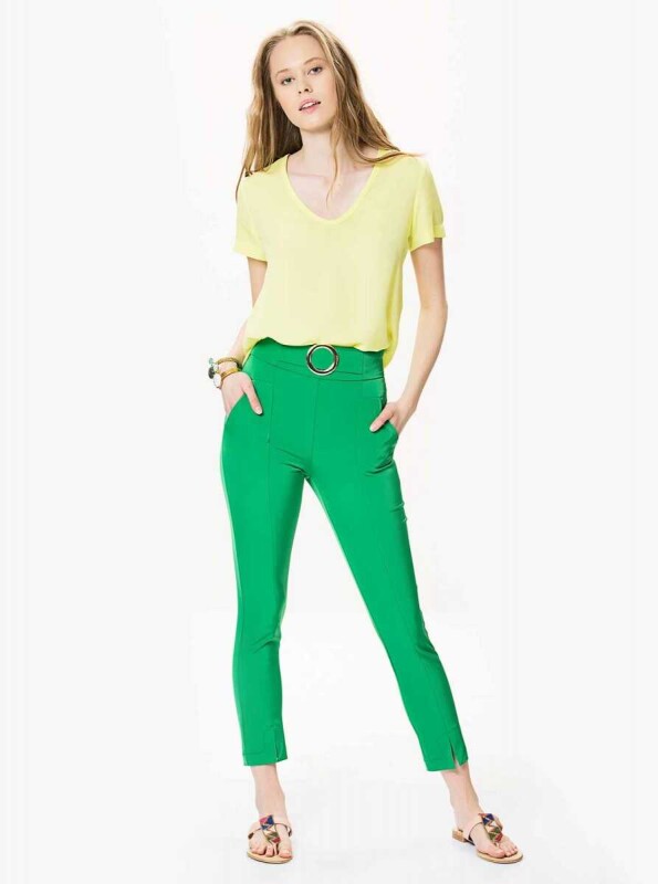 Kemer Detaylı Pantolon Yeşil 