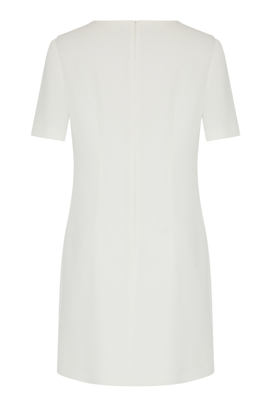 Kısa Kol Cepli Elbise Beyaz - 6
