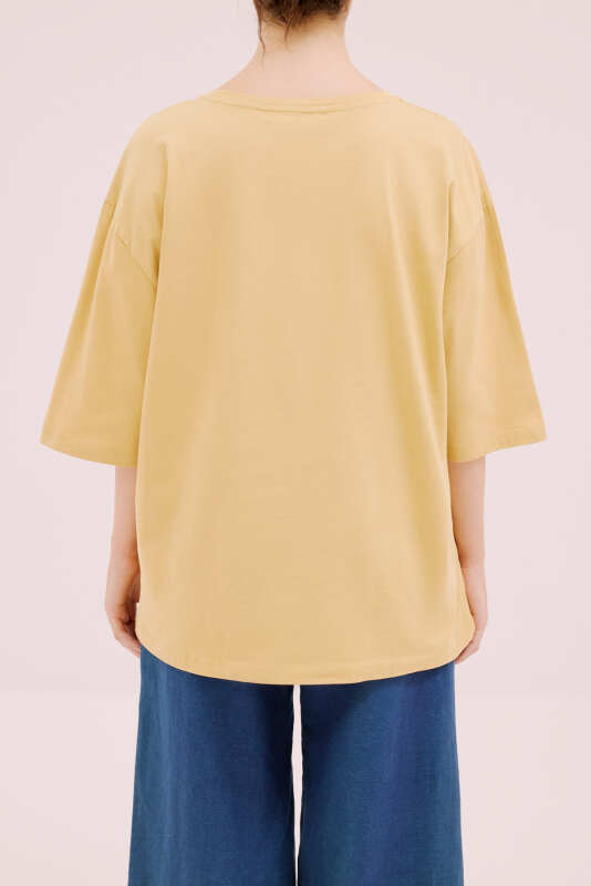 Kısa Kol T-shirt Bej - 2