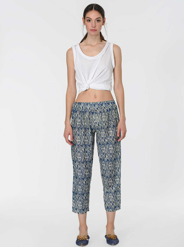 Kısa Paça Desenli Pantolon Standart Renk - 1