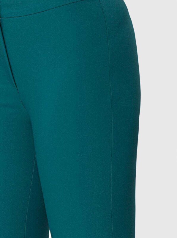  Kısa Paça DüğmeDetaylı Kadın Pantolon Yeşil - 3