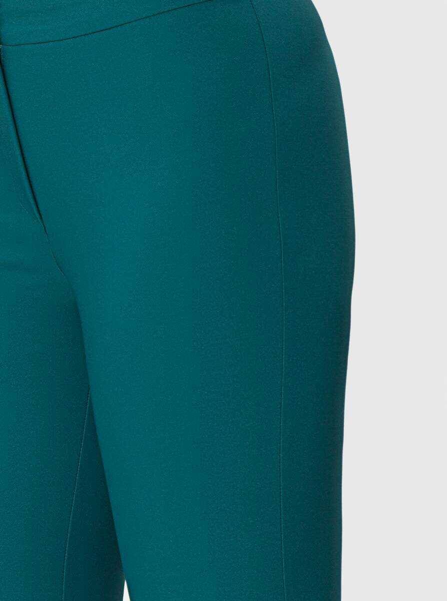  Kısa Paça DüğmeDetaylı Kadın Pantolon Yeşil - 3