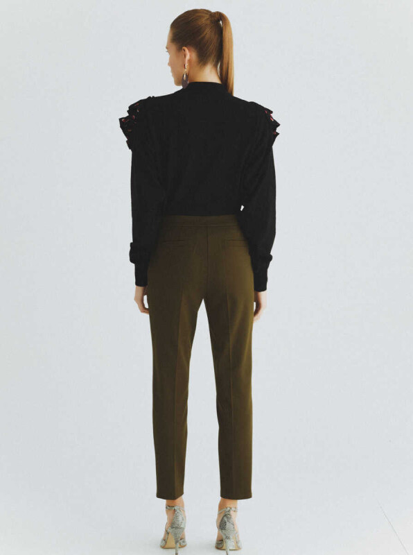  Kısa Paça Kadın Pantolon Haki - 2