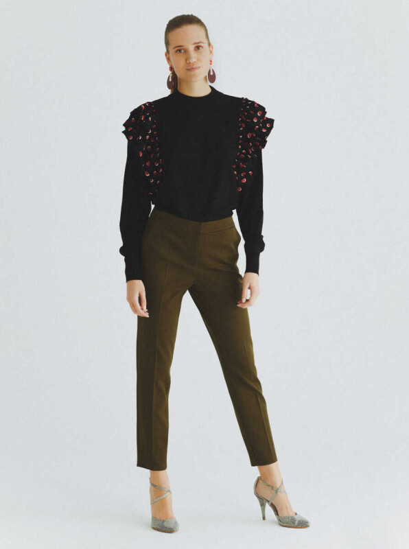  Kısa Paça Kadın Pantolon Haki - 4