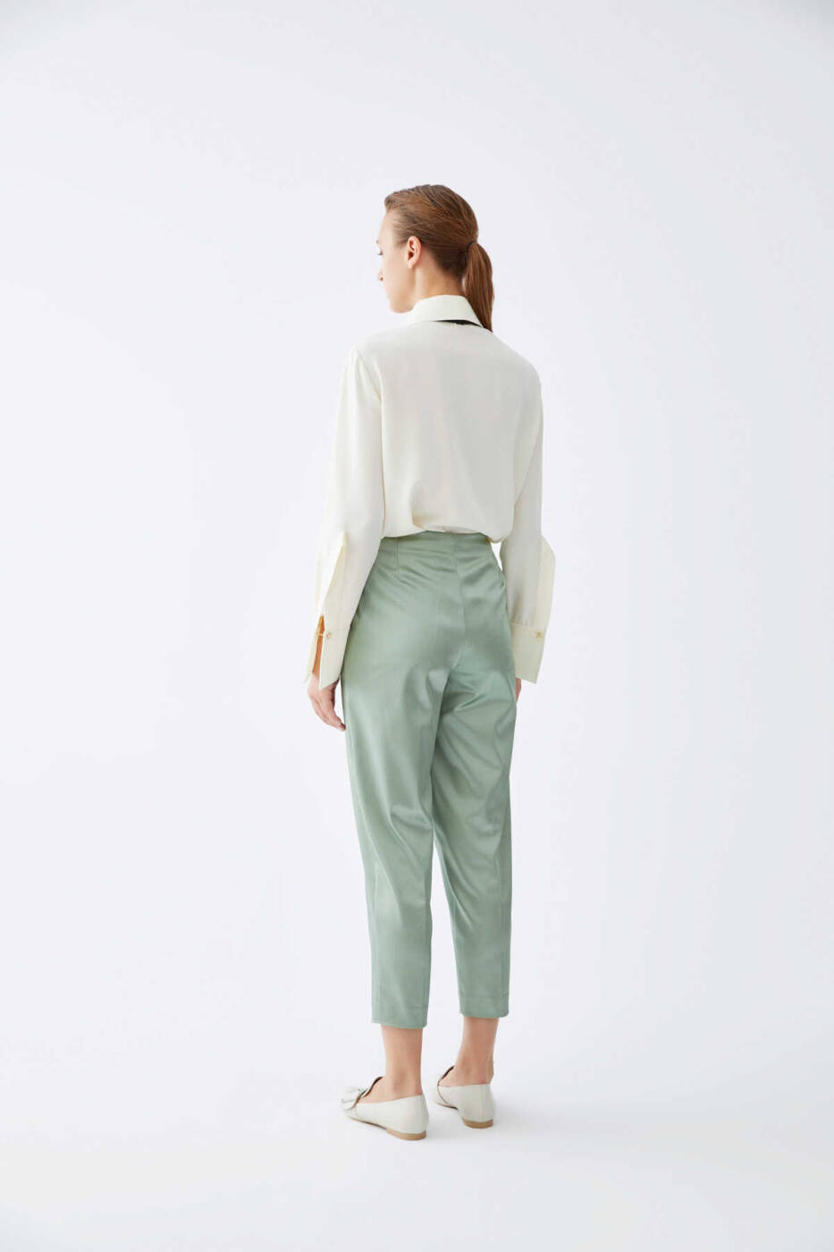  Kısa Paça Mint Kadın Pantolon Nil Yeşili - 2