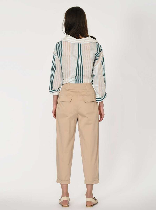 Kısa Paça Pantolon Bej - 2