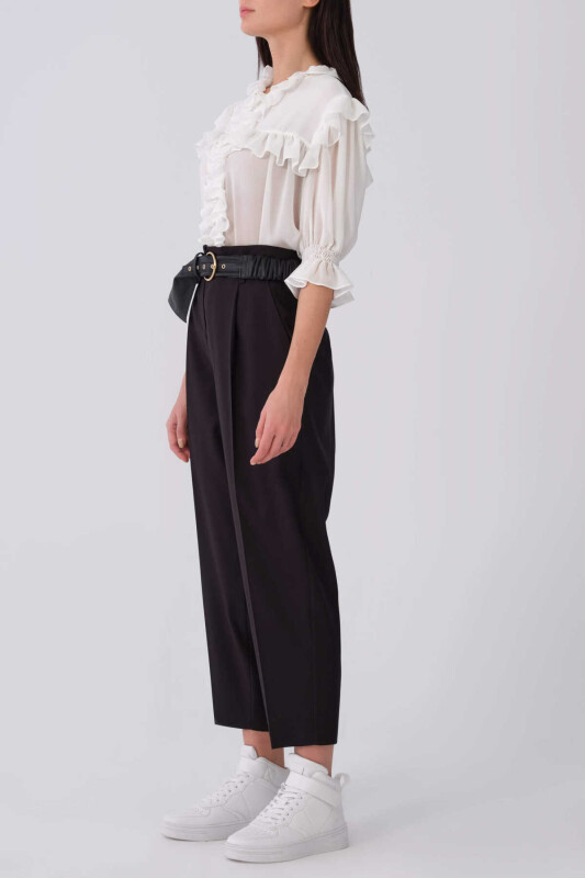 Kısa Paçalı Pantolon Siyah - 3