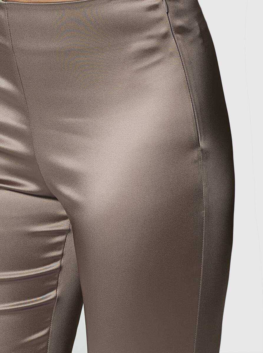  Kısa Paçalı Parlak Pantolon Vizon - 3