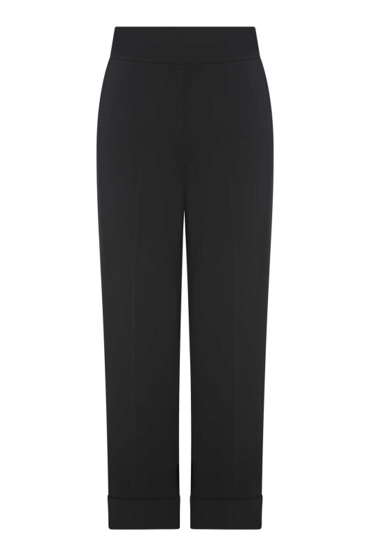  Kısa Ve Duble Paça Kadın Pantolon Siyah - 3