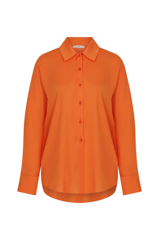 Klasik Kadın Gömlek Oranj - 4