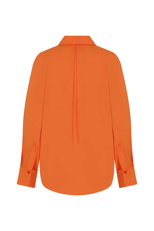 Klasik Kadın Gömlek Oranj - 5