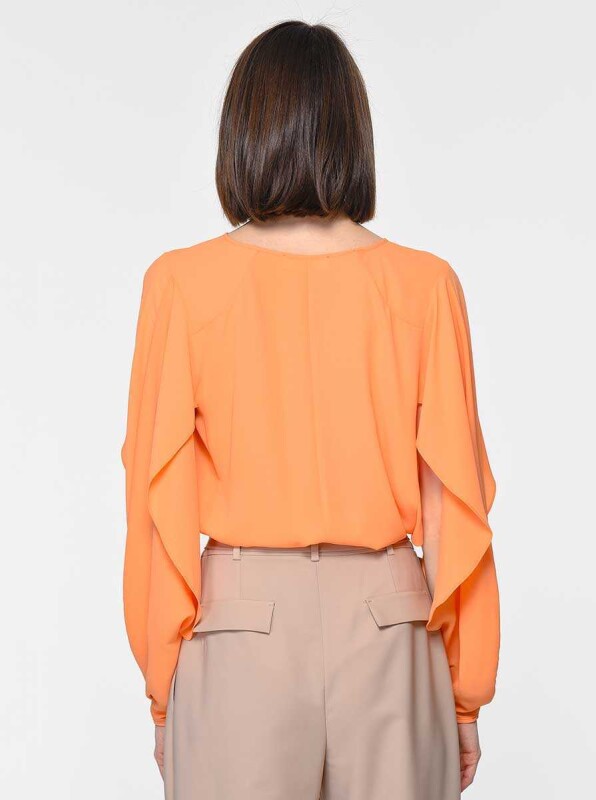 Kol Detaylı Bluz Kayısı - 2