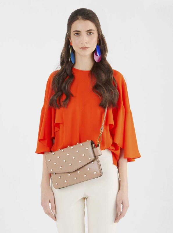 Kol Detaylı Bluz Oranj - 1
