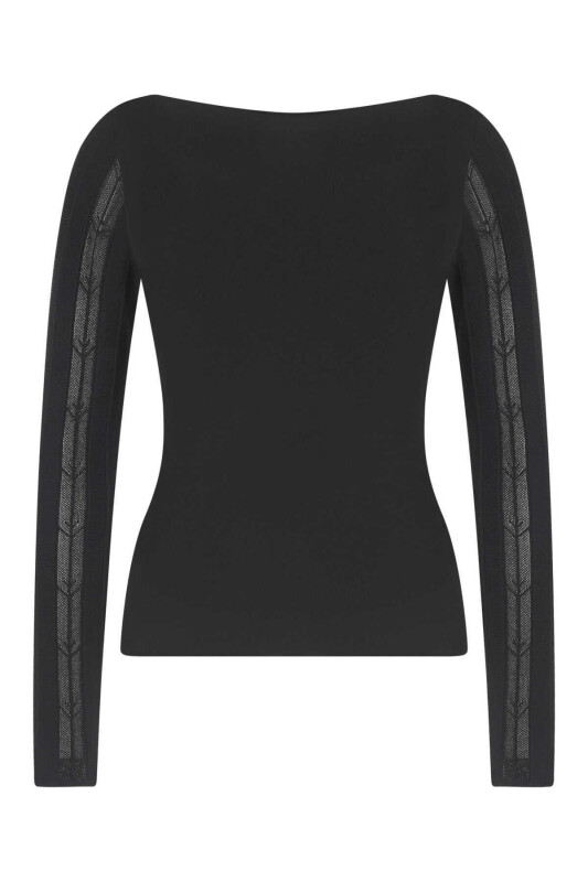  Kol Detaylı Triko Siyah - 5