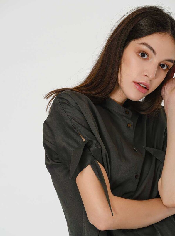 Kol Detaylı Tunik Antrasit - 3