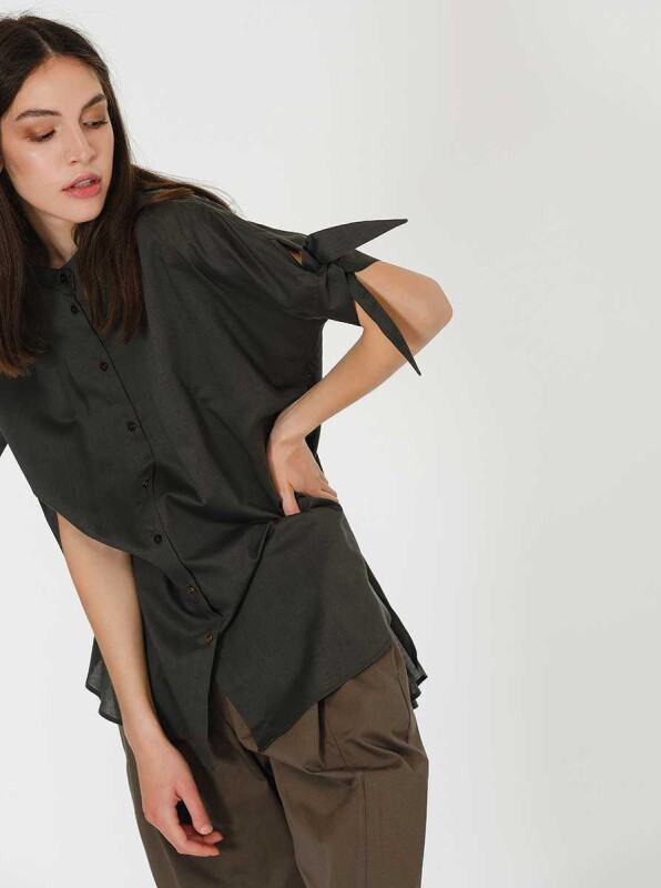 Kol Detaylı Tunik Antrasit - 4