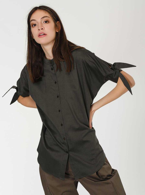 Kol Detaylı Tunik Antrasit - 5