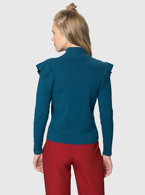  Kolları Detaylı Triko Petrol - 2