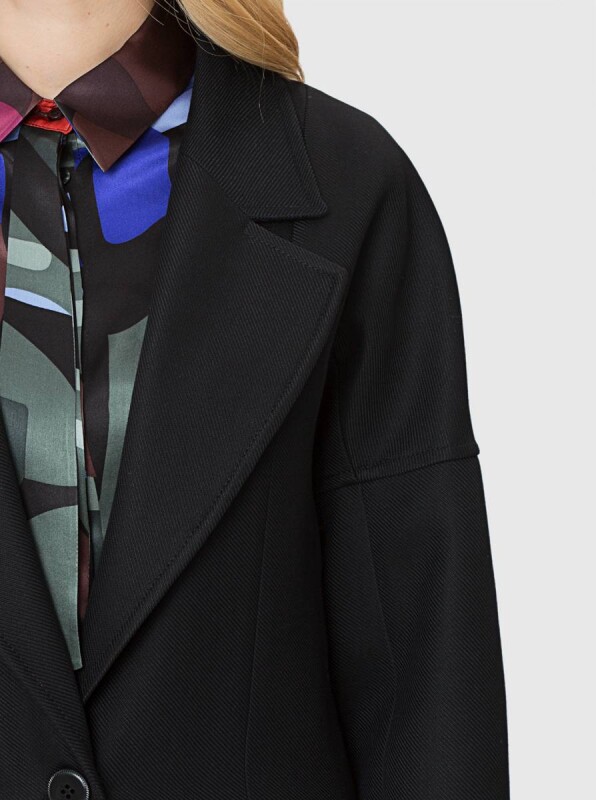  Kolları Geniş Cep Detaylı Kap Siyah - 3