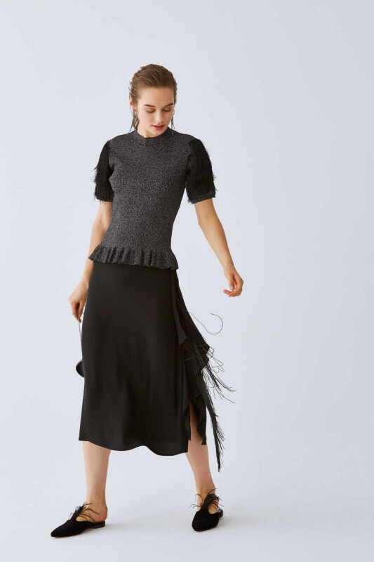  Kolları Püsküllü Triko Standart Renk - 1