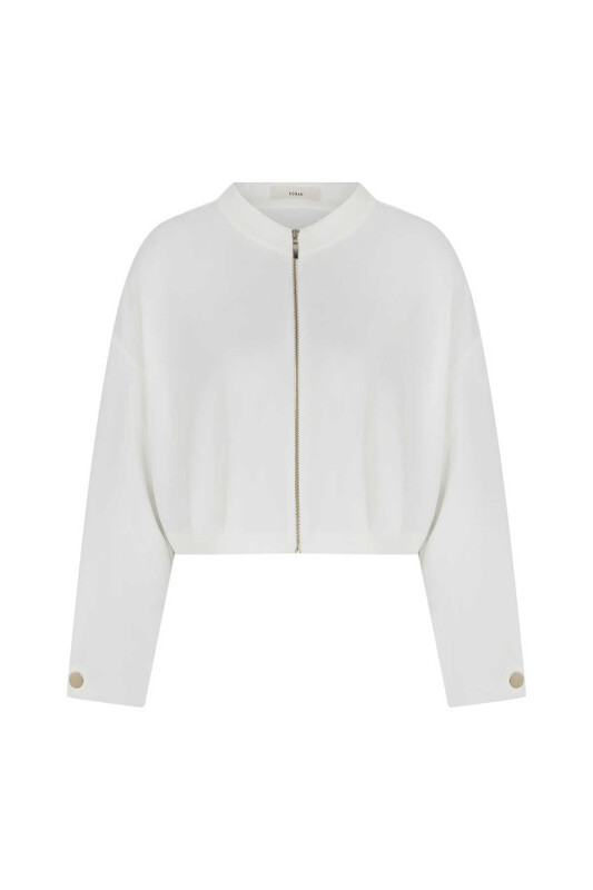 Kollu Kadın Ceket Beyaz - 4