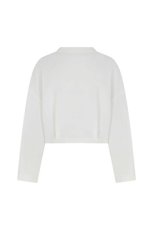 Kollu Kadın Ceket Beyaz - 5