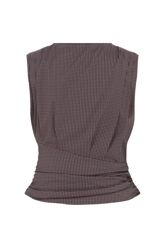 Kolsuz Kruvaze Bluz Siyah-Beyaz - 5