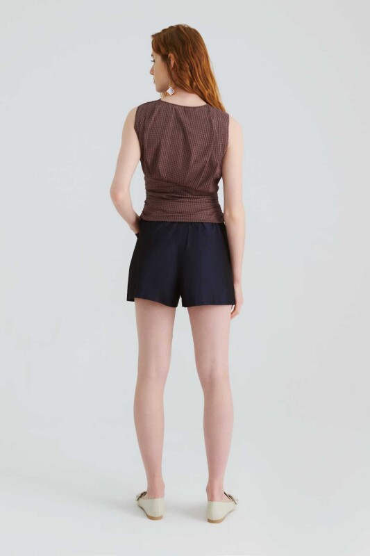 Kolsuz Kruvaze Bluz Siyah-Beyaz - 2