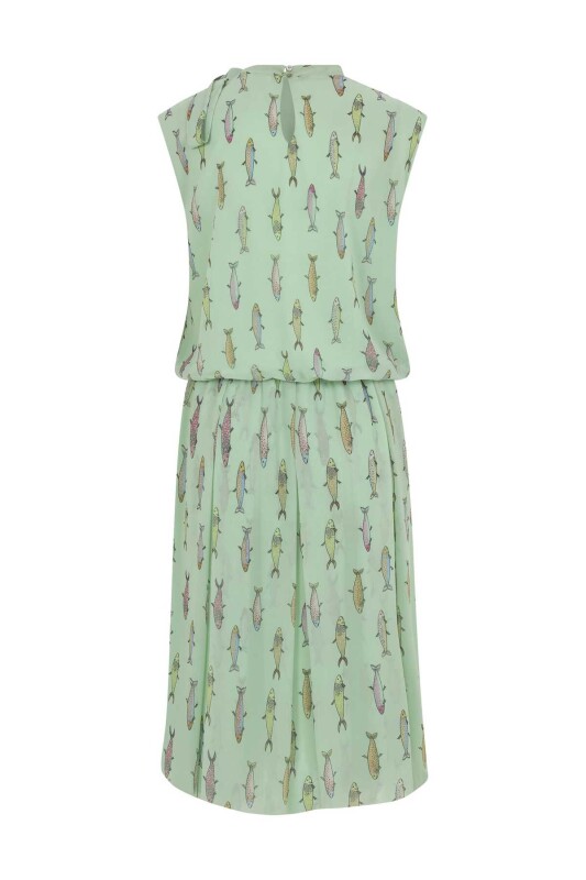 Yırtmaçlı Elbise Standart Renk - 5