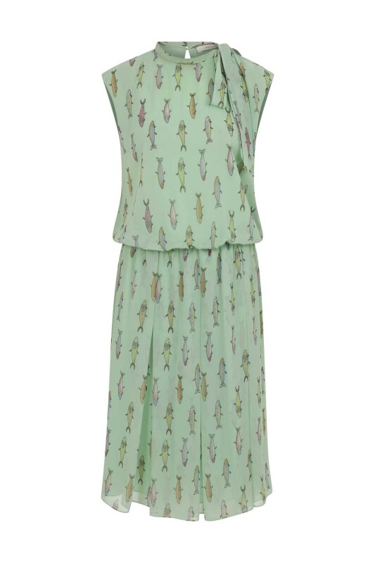 Yırtmaçlı Elbise Standart Renk - 4