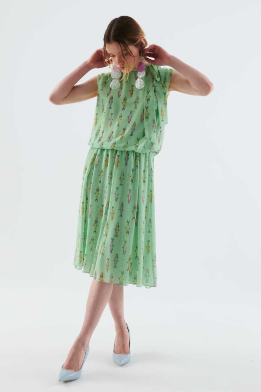 Yırtmaçlı Elbise Standart Renk - 1