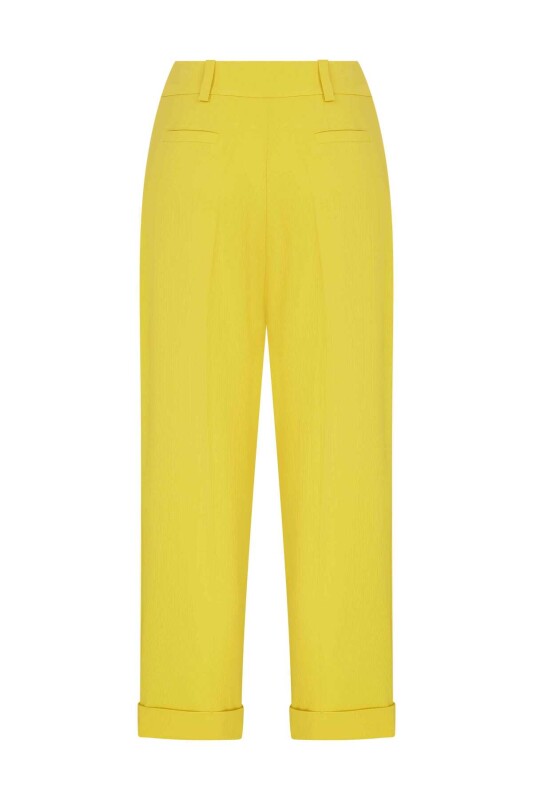  Krep Havuç Pantolon Sarı - 4