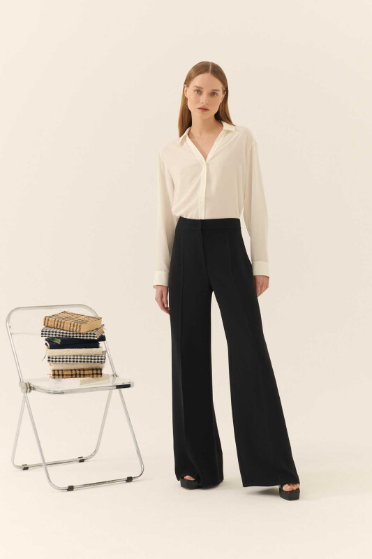  Krep Kadın Pantolon Siyah - 1