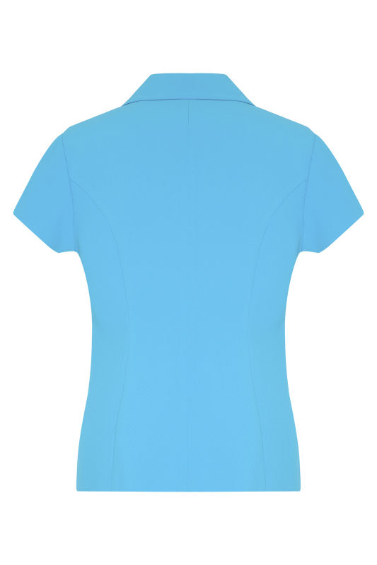 Kruvaze Kısa Kol Ceket Mavi - 7