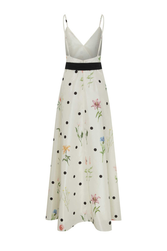 Kuşaklı Askılı Abiye Elbise Standart Renk - 5