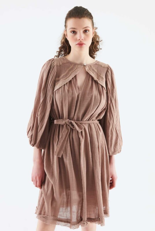 Kuşaklı Günlük Elbise Standart Renk - 3