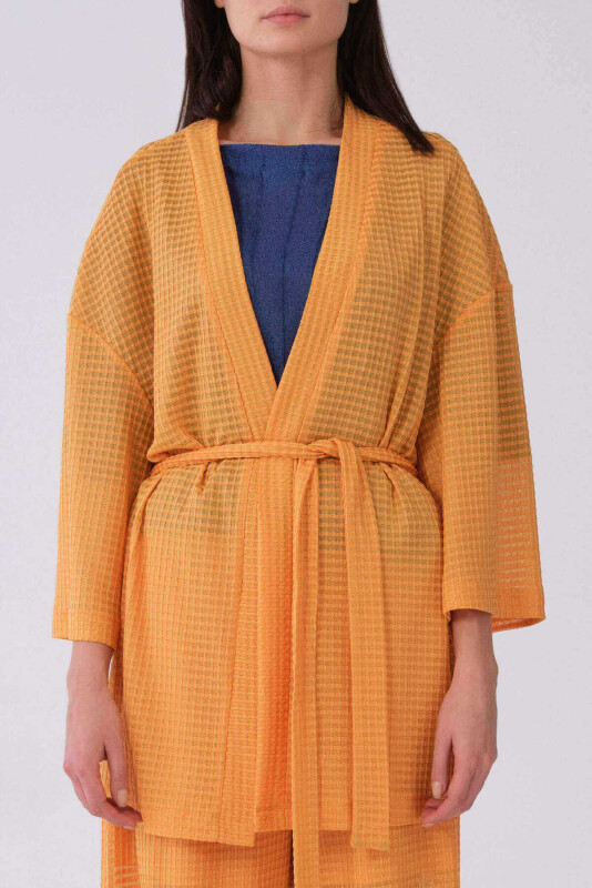 Kuşaklı Kimono Oranj 
