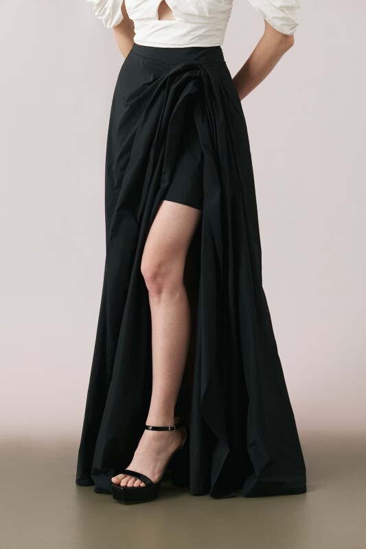 Maksi Boy Tafta Etek Siyah - 3