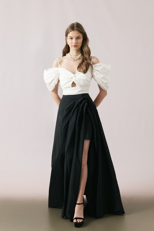 Maksi Boy Tafta Etek Siyah - 1